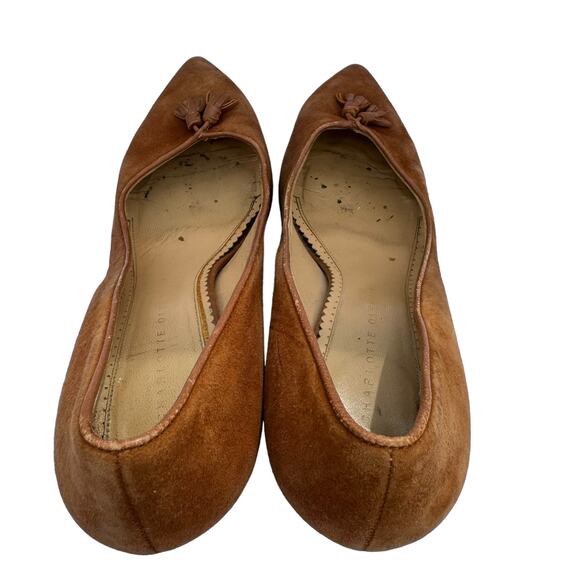 Charlotte Olympia Brown Suede Tasseled Pointed Toe Block Heeled Pumps Size 41 - Picture 7 of 9